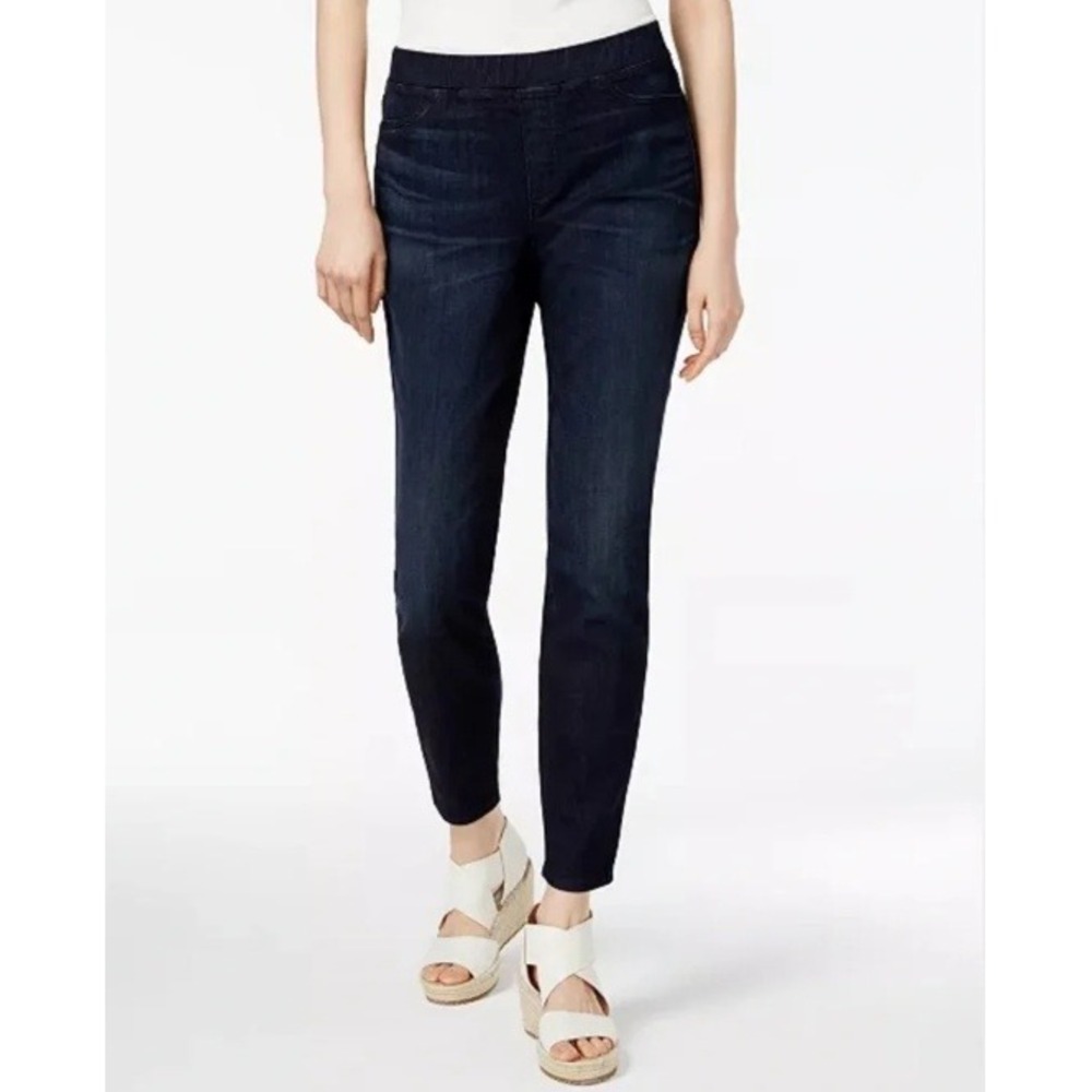 Eileen Fisher Stretch Denim Leggings Womens Sz S Dark Wash Indigo Organic Cotton